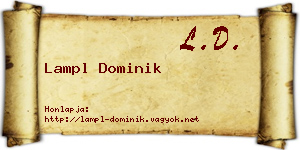 Lampl Dominik névjegykártya